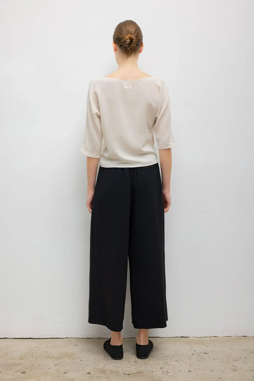 Arielle Crop Wide Leg Trouser - Black - Image 5
