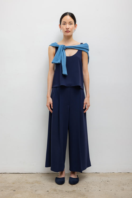 Arielle Crop Wide Leg Trouser - Midnight - Image 1