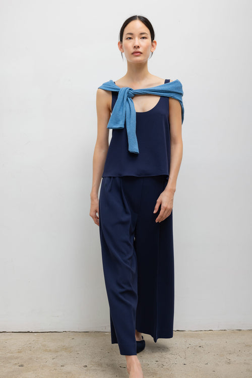 Arielle Crop Wide Leg Trouser - Midnight - Image 3