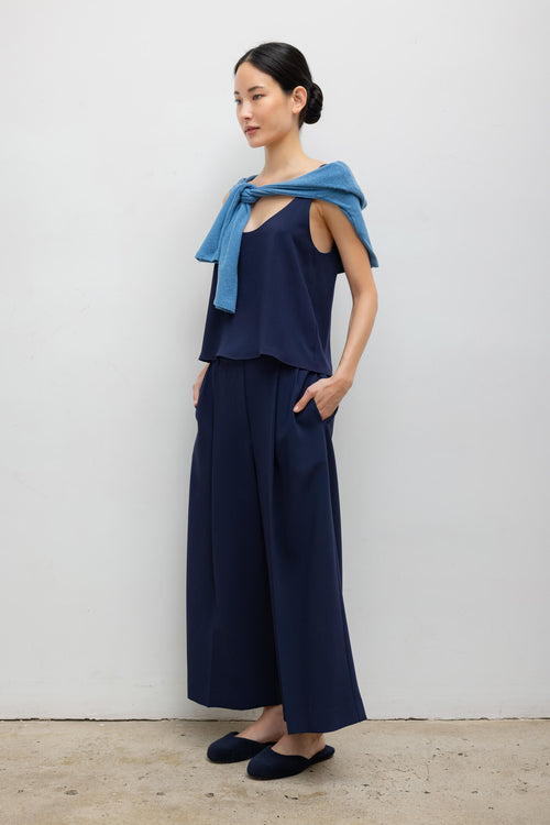 Arielle Crop Wide Leg Trouser - Midnight - Image 5