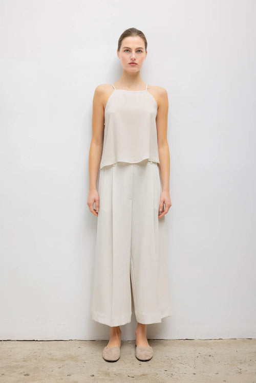 Arielle Crop Wide Leg Trouser - Moon - Image 1