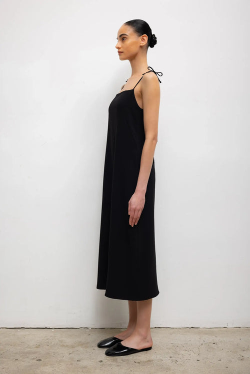 Pre-Order: Arielle Tie Strap Midi Dress - Black - Image 5
