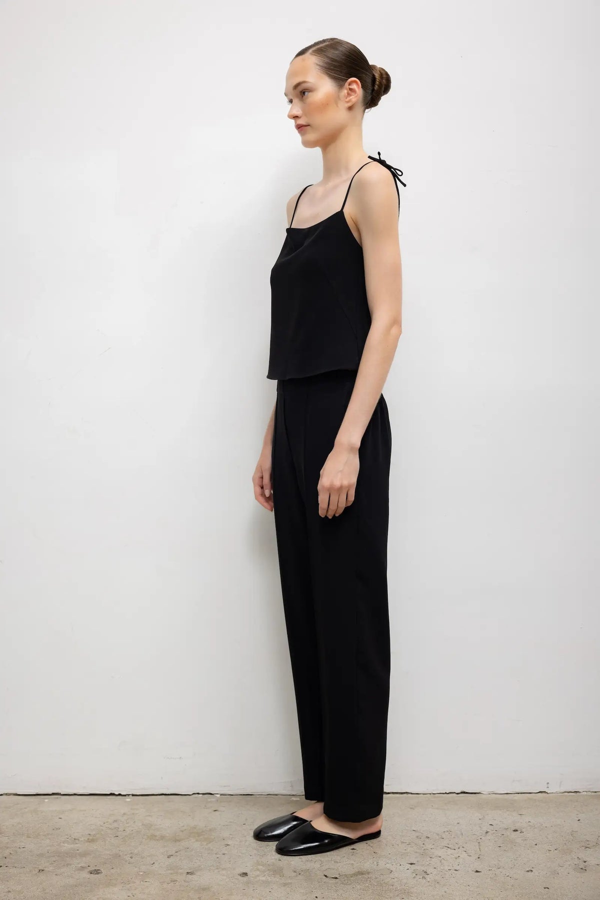 Pre-Order: Arielle Tie Strap Tank - Black - Image 6