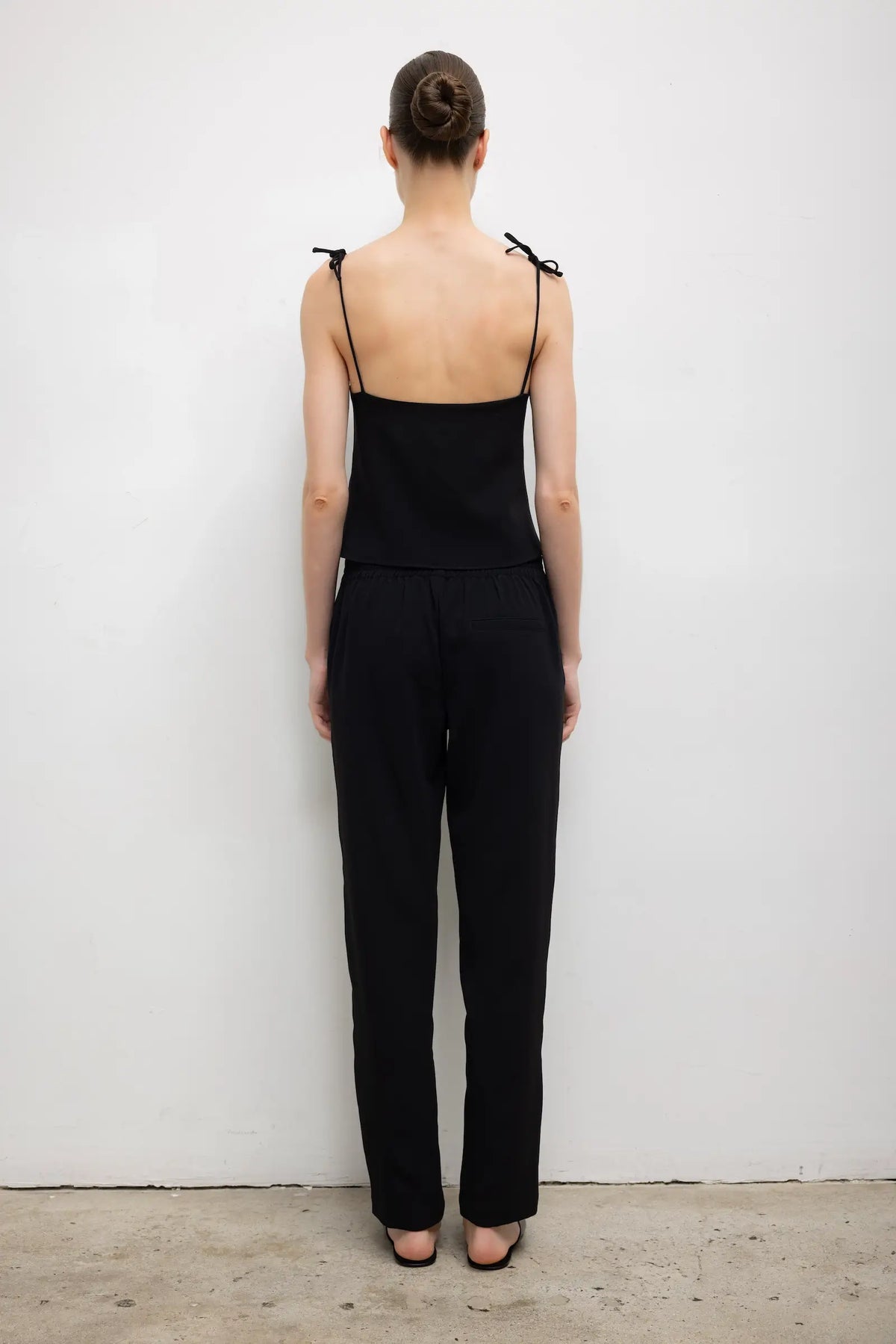 Pre-Order: Arielle Tie Strap Tank - Black - Image 7