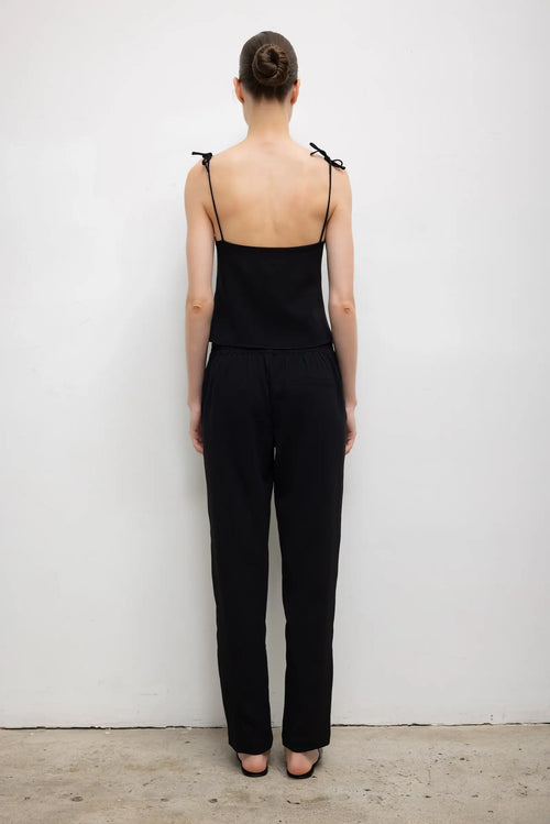 Pre-Order: Arielle Tie Strap Tank - Black - Image 7