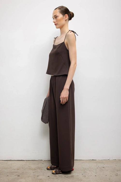 Pre-Order: Arielle Tie Strap Tank - Chocolate - Image 6