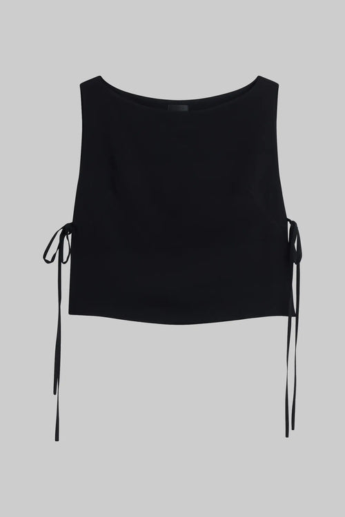Ari Boatneck Tie Top - Black - Image 2