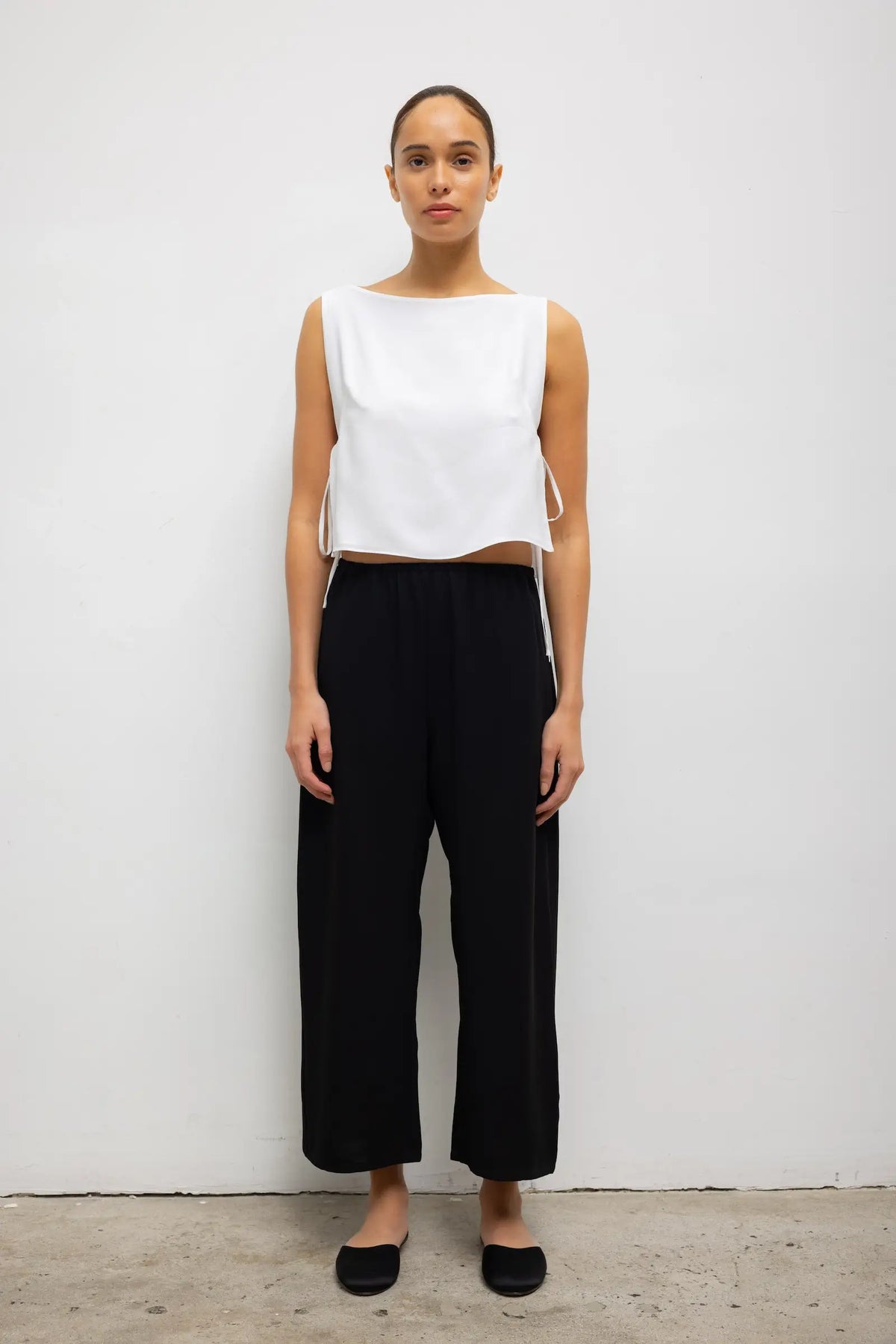 Ari Boatneck Tie Top - Ice - Image 3