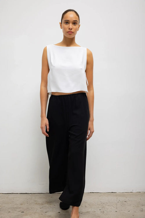 Ari Boatneck Tie Top - Ice - Image 4
