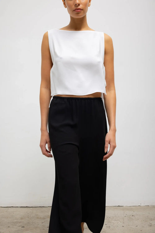 Ari Boatneck Tie Top - Ice - Image 5