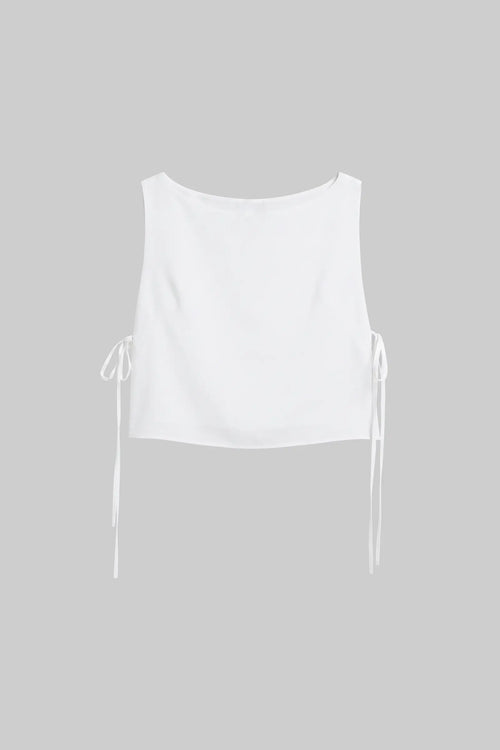 Ari Boatneck Tie Top - Ice - Image 2