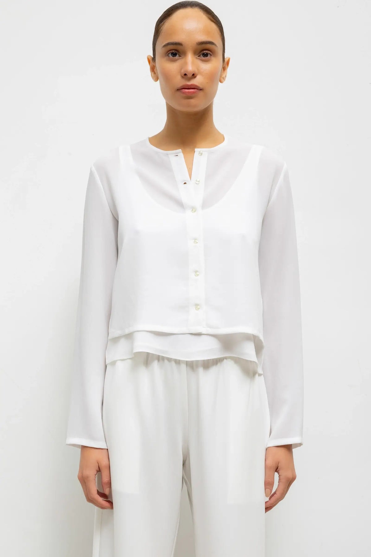 Ari Crop Cardigan - Ice - Image 1