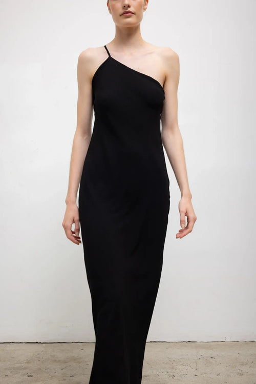 Ari One Shoulder Dress - Black - Image 4