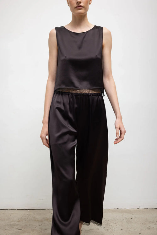 Barb Lace Crop Pant - Chocolate - Image 4