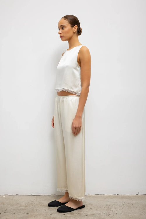 Barb Lace Crop Pant - Creme - Image 5
