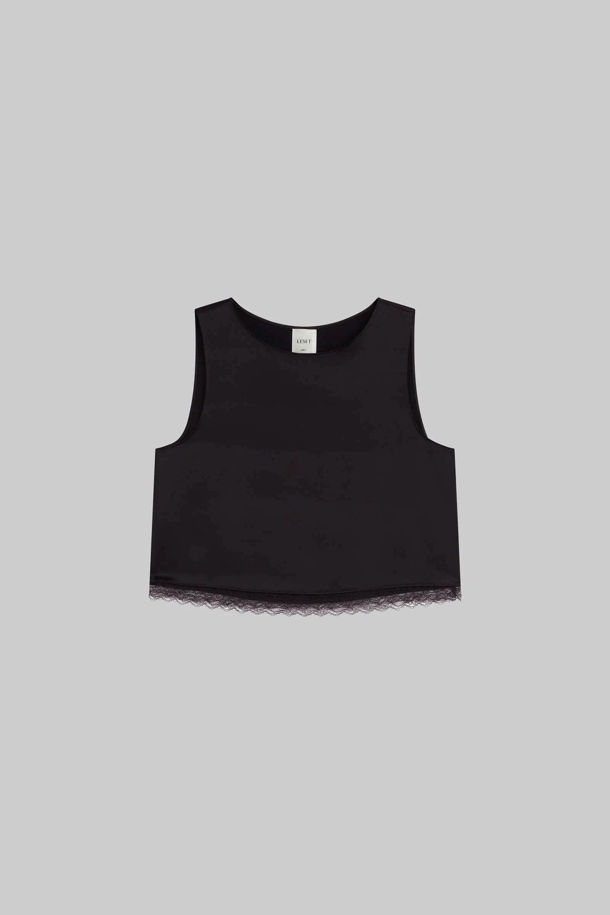 Barb Lace Crop Sleeveless Crew - Chocolate - Image 2