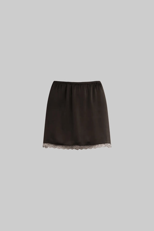 Barb Lace Mini Skirt - Chocolate - Image 2