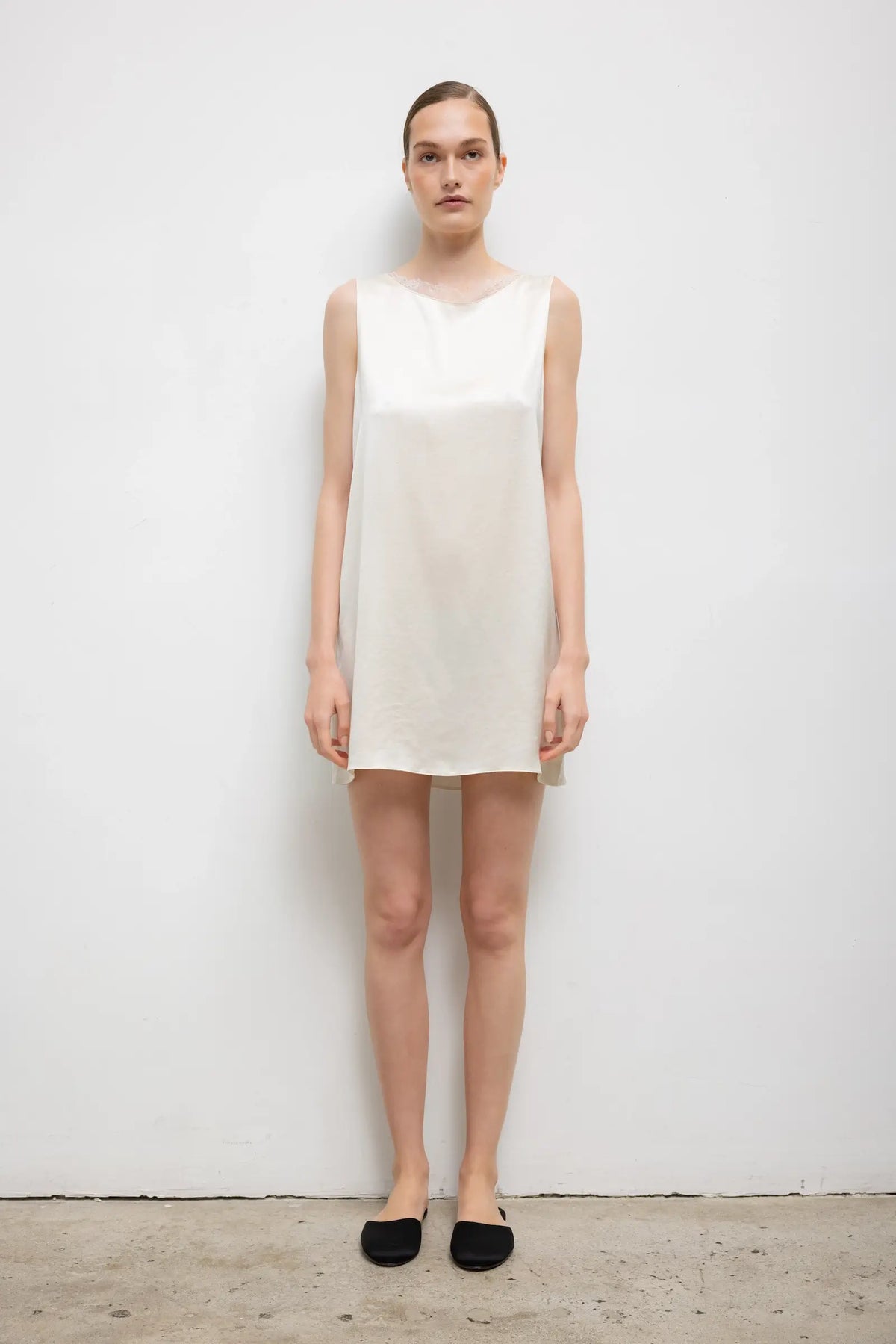 Barb Lace Sleeveless Mini Dress - Creme - Image 1