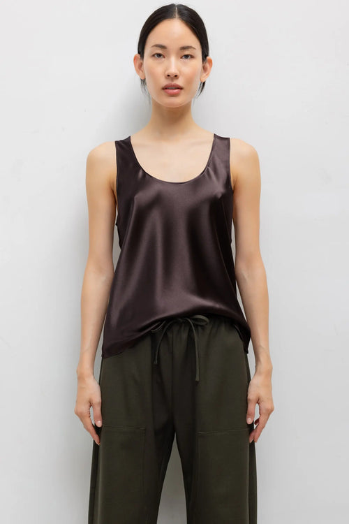 Barb Bias Tank - Chocolate - Image 1