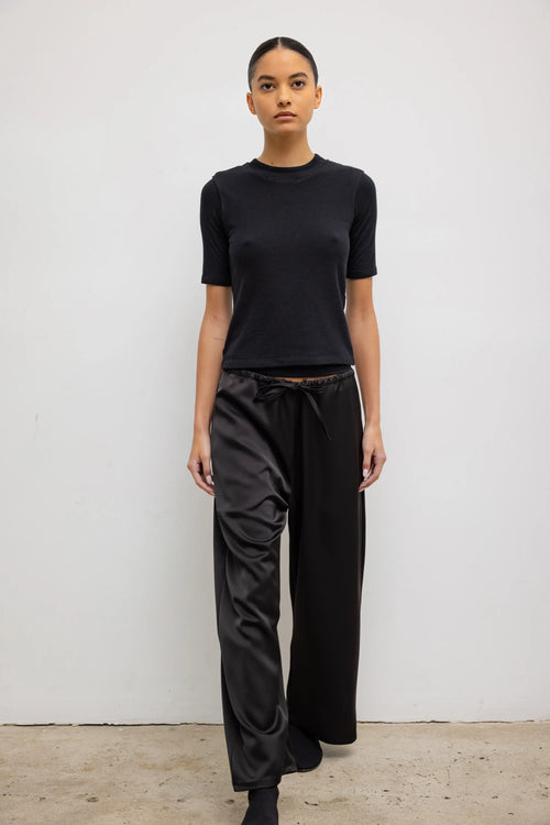 Barb Crop Drawstring Pant - Black - Image 3