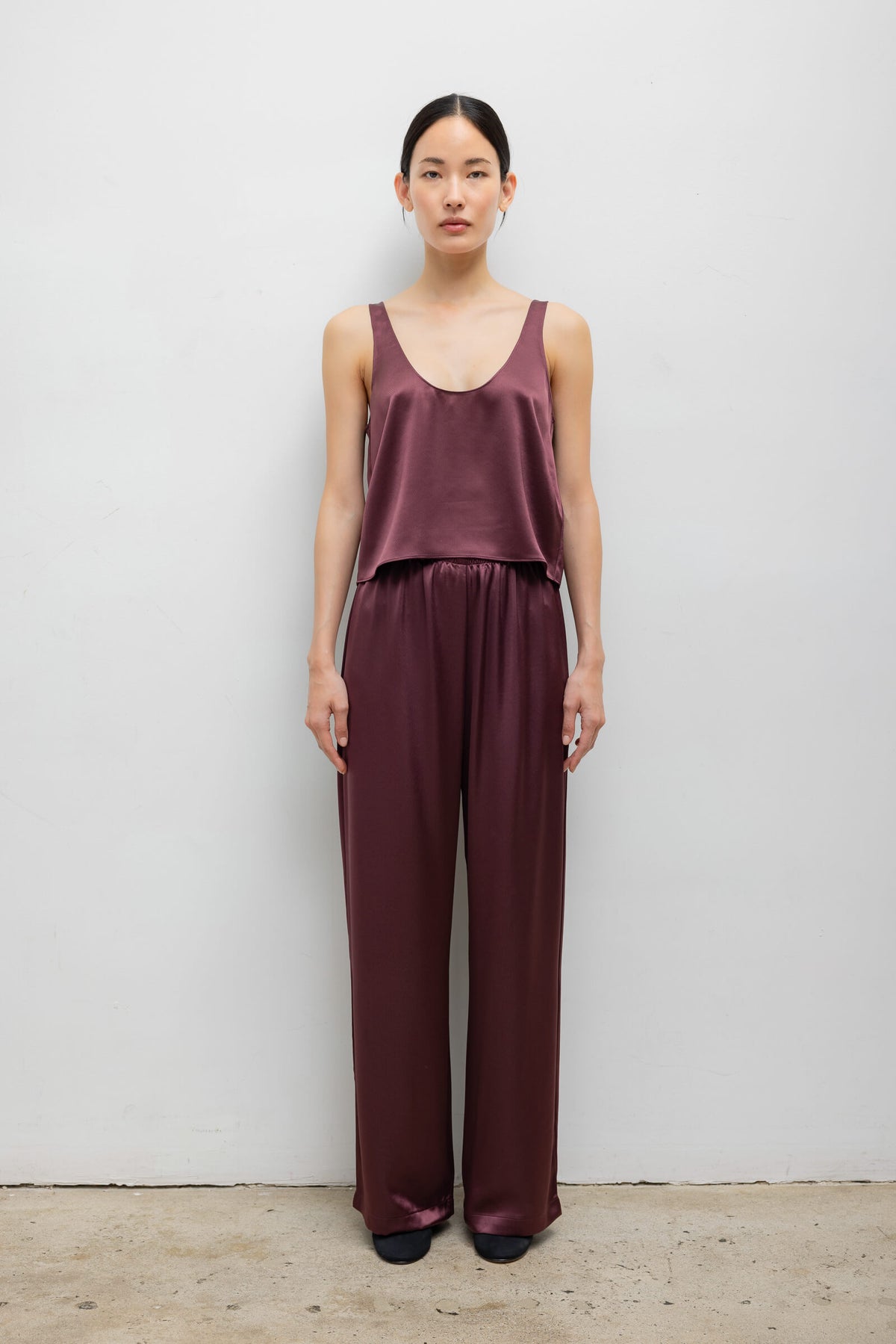 Barb Wide Leg Pant - Malbec - Image 1