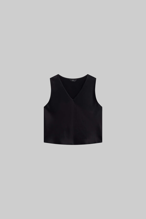 Barb V Neck Shell - Black - Image 2