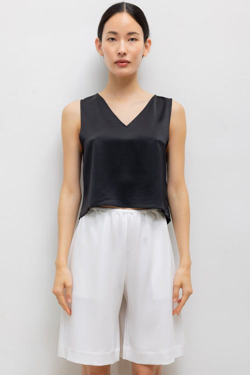Barb V Neck Shell - Black - Image 1