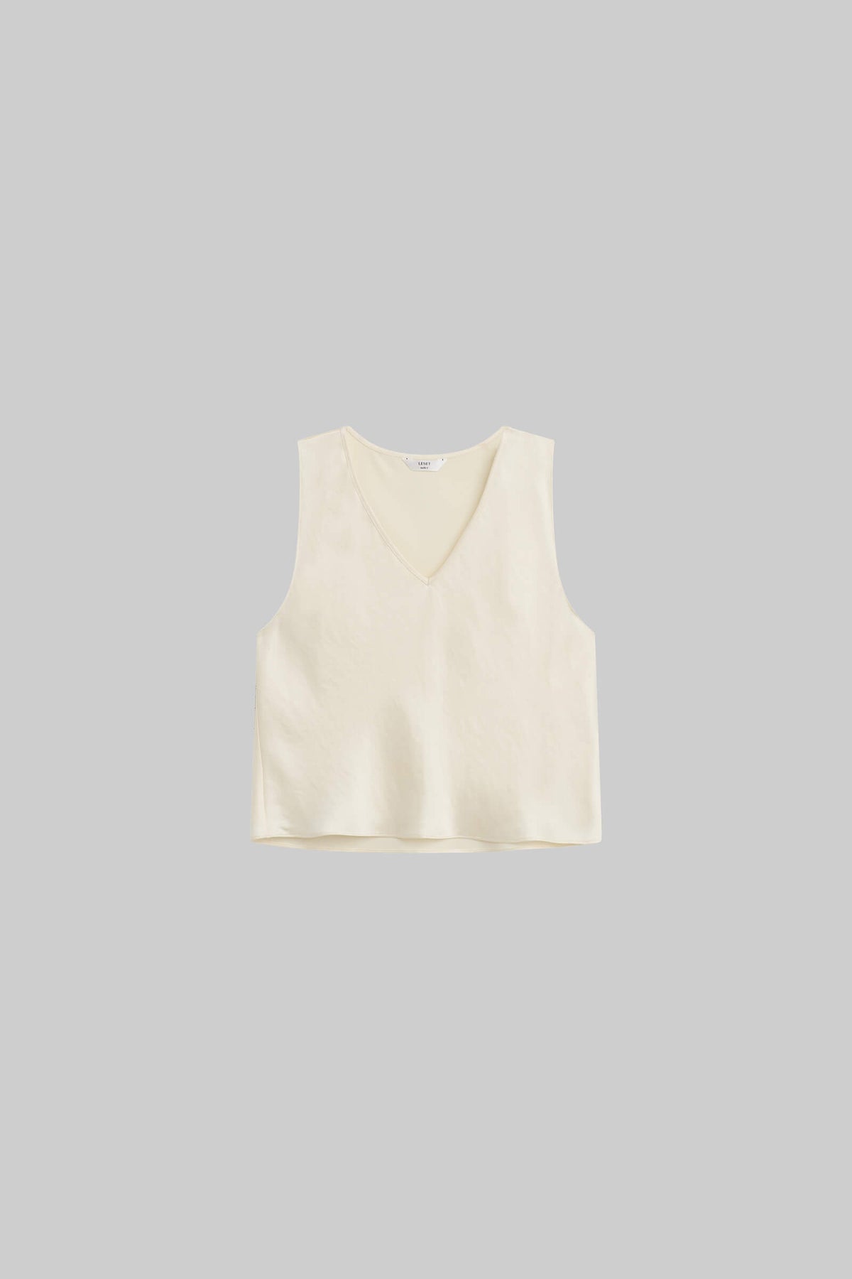 Barb V Neck Shell - Creme - Image 2