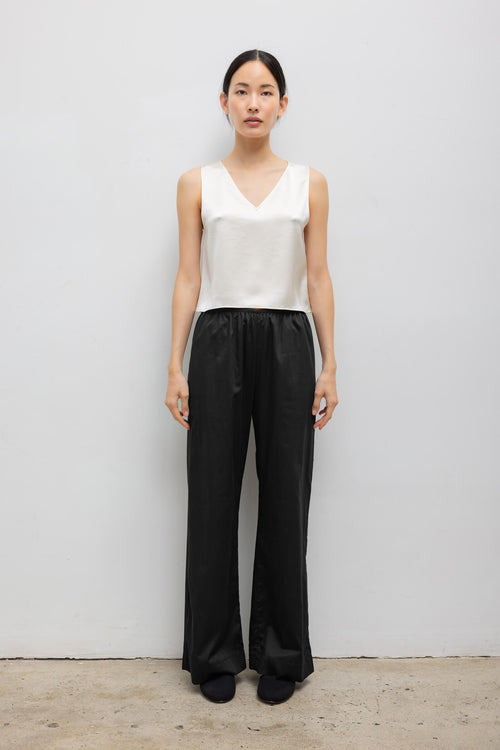 Barb V Neck Shell - Creme - Image 3