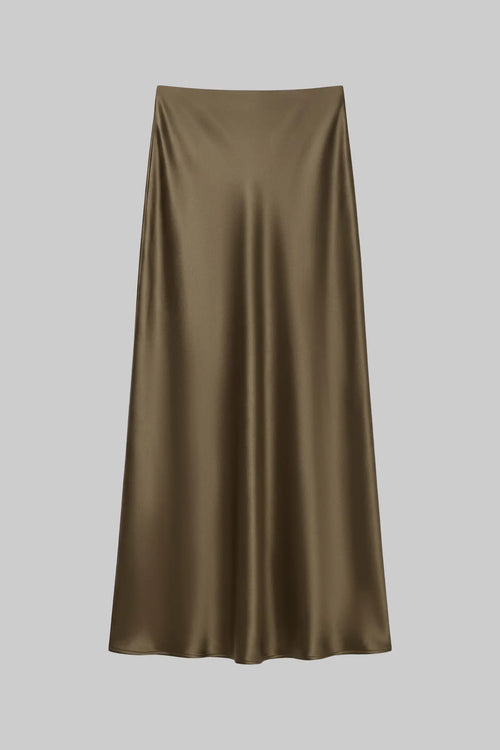 Barb Bias Ankle Skirt - Olive - Image 2