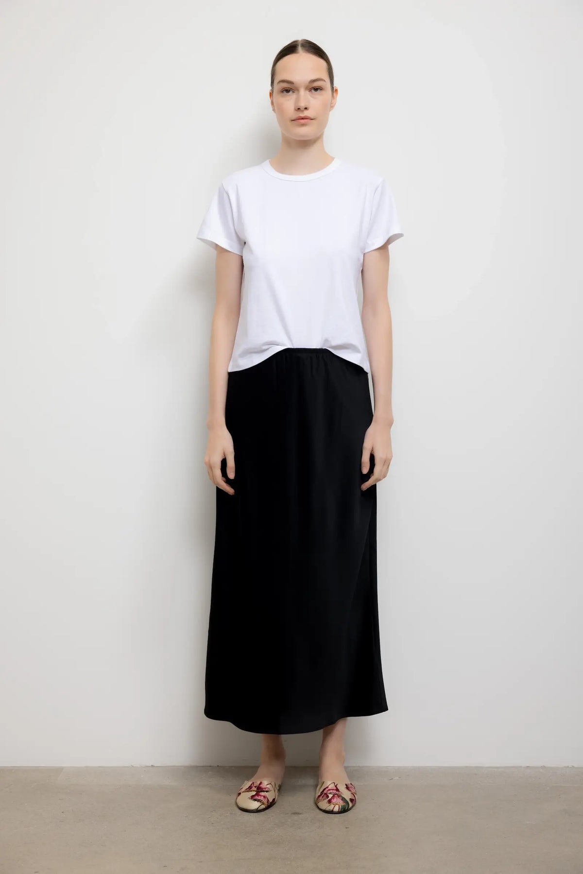 Barb Bias Ankle Skirt - Black - Image 1