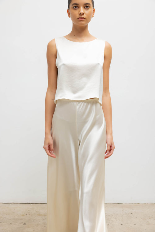 Barb Crop Sleeveless Crew - Creme - Image 3
