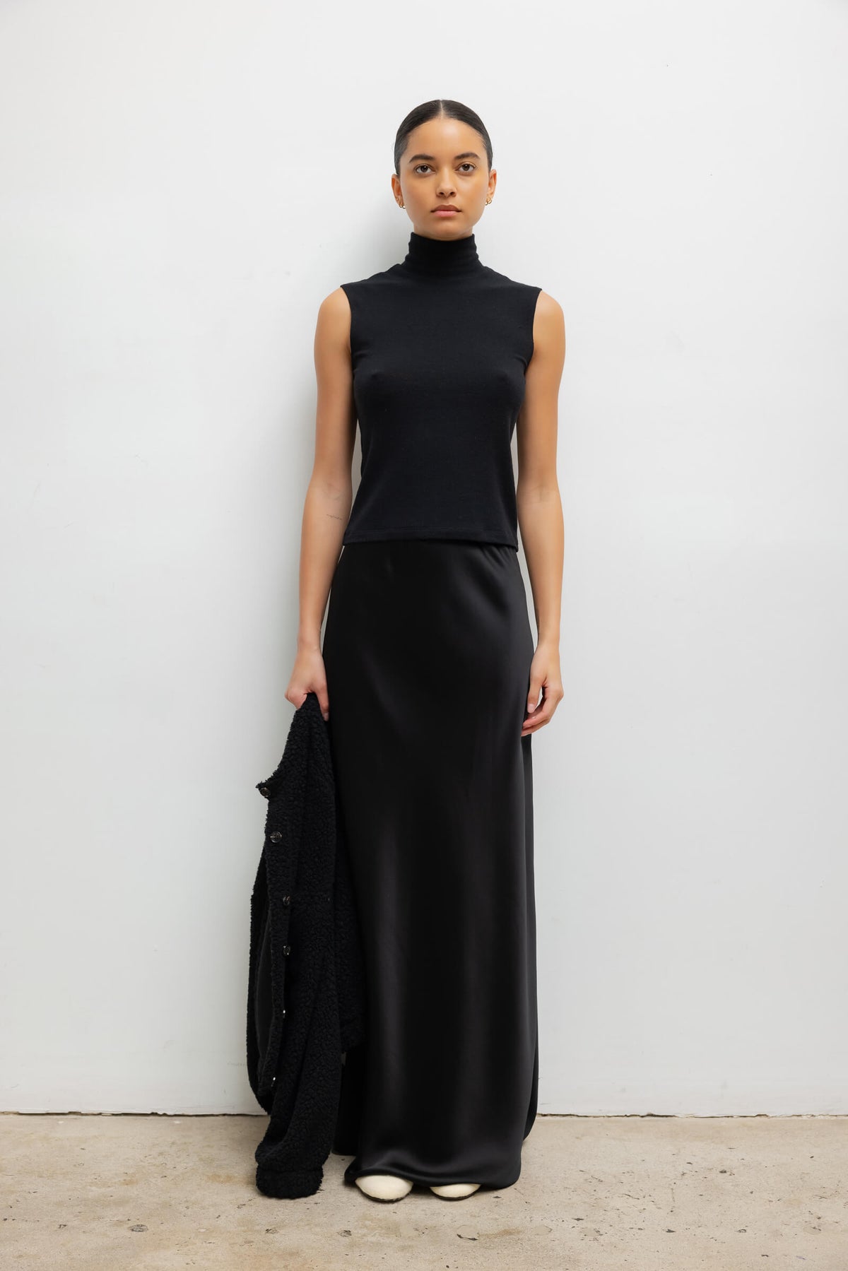Barb Bias Skirt - Black - Image 1