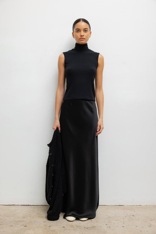Barb Bias Skirt - Black - Image 1