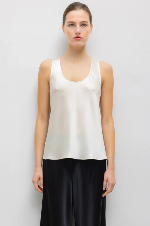 Barb Bias Tank - Creme - Image 1