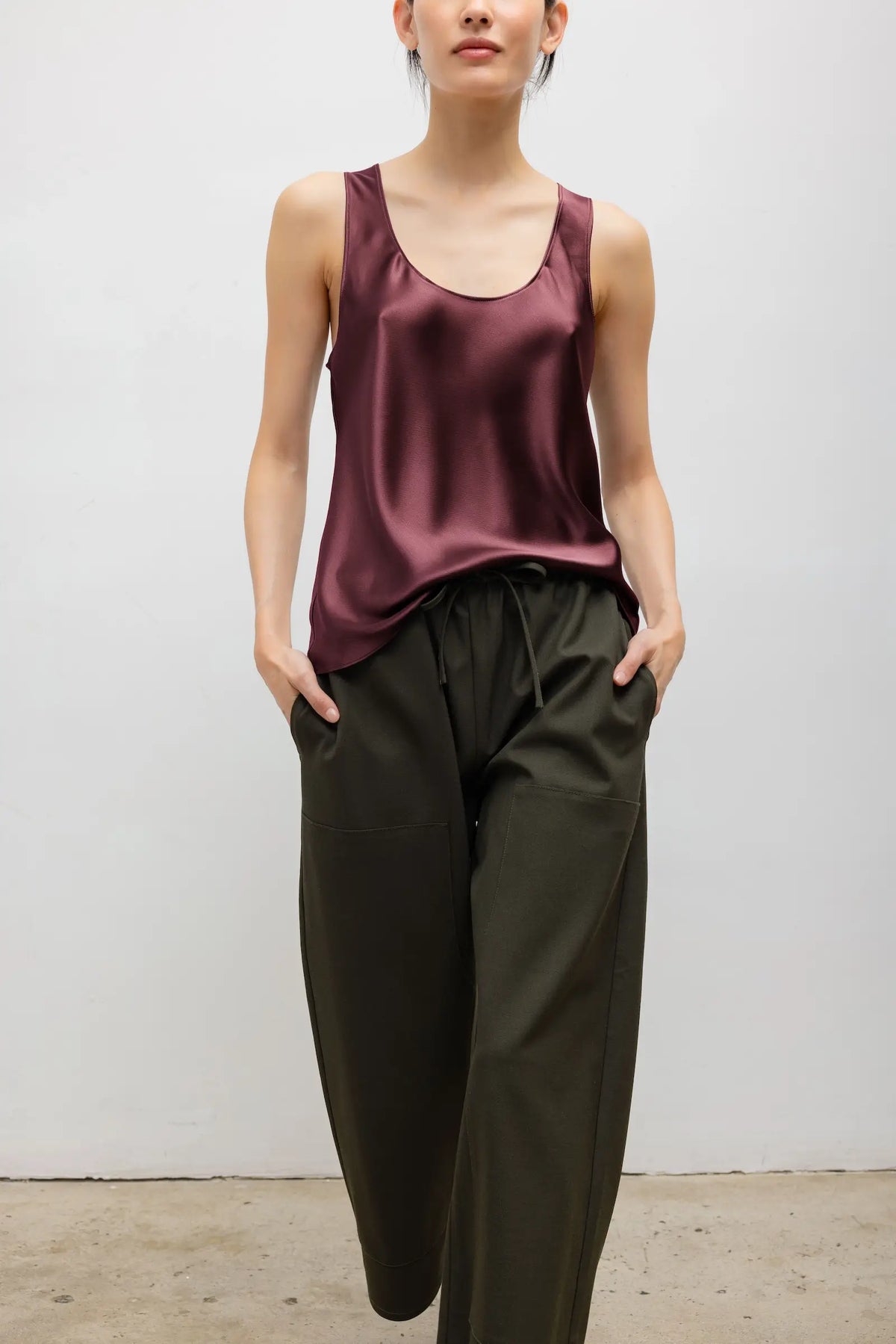 Barb Bias Tank - Malbec - Image 5