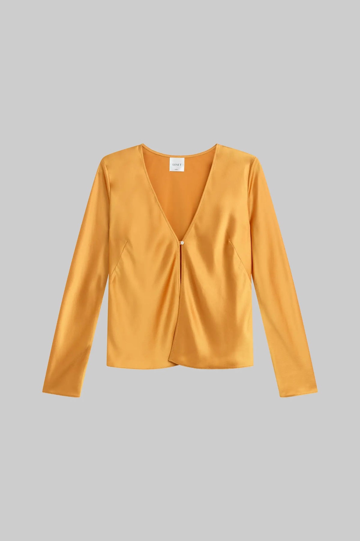 Barb Button Long Sleeve Top - Mandarine - Image 2