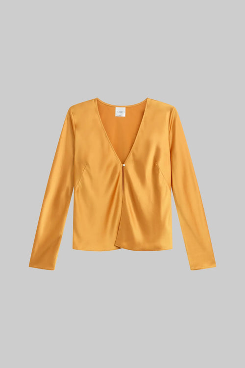Barb Button Long Sleeve Top - Mandarine - Image 2