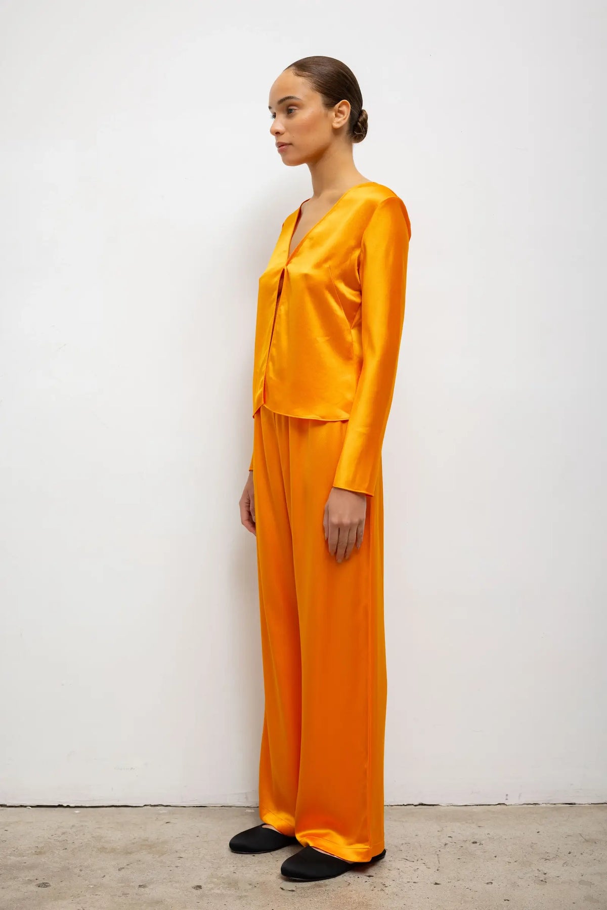 Barb Button Long Sleeve Top - Mandarine - Image 6