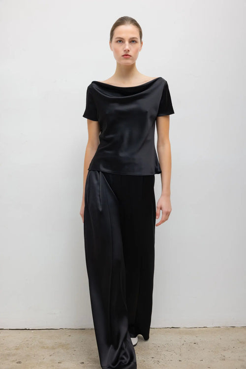 Barb Pleated Trouser - Black - Image 3