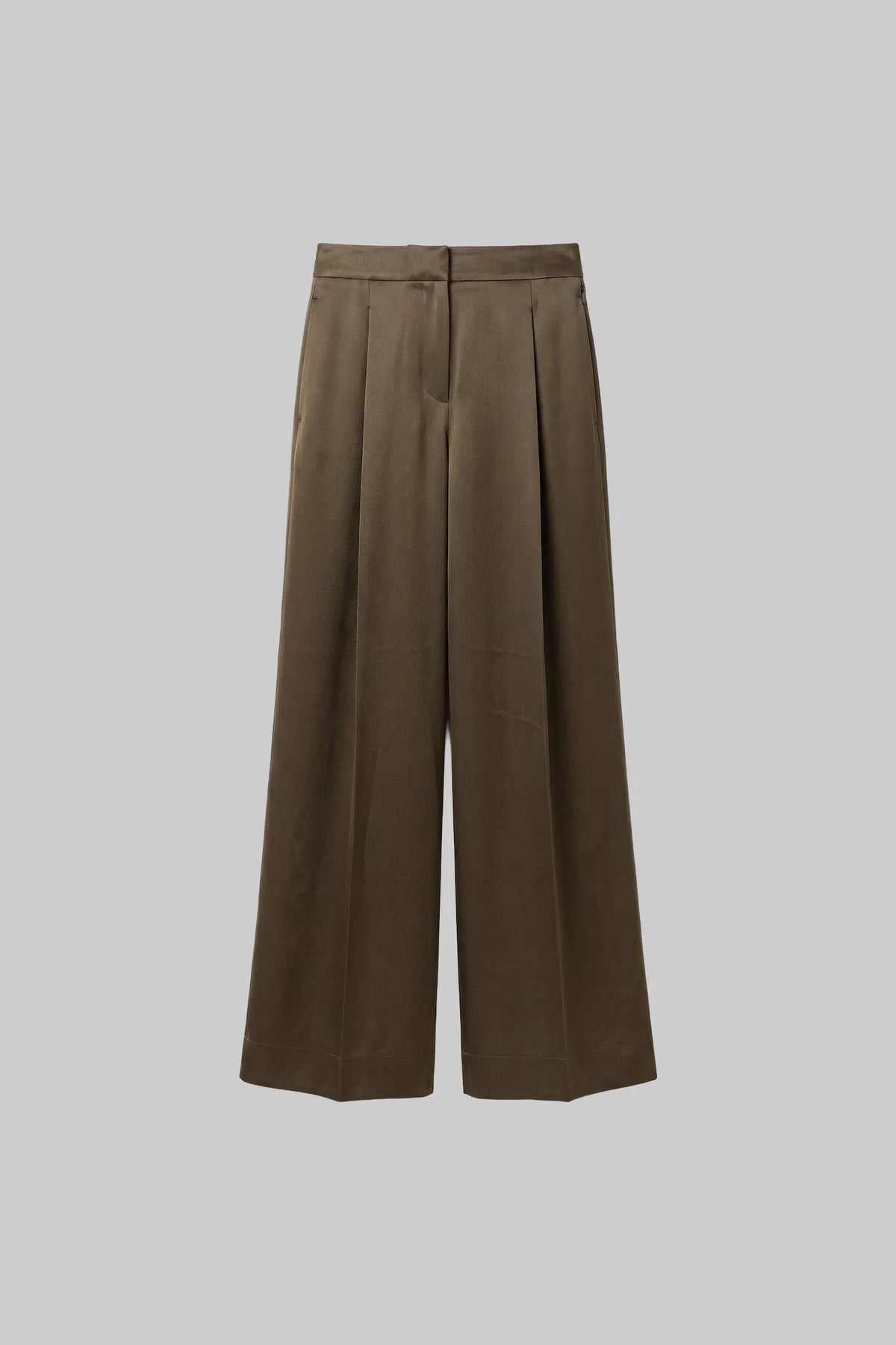 Barb Pleated Trouser - Olive - Image 2