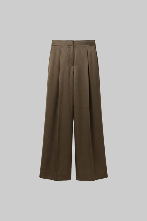 Barb Pleated Trouser - Olive - Image 2