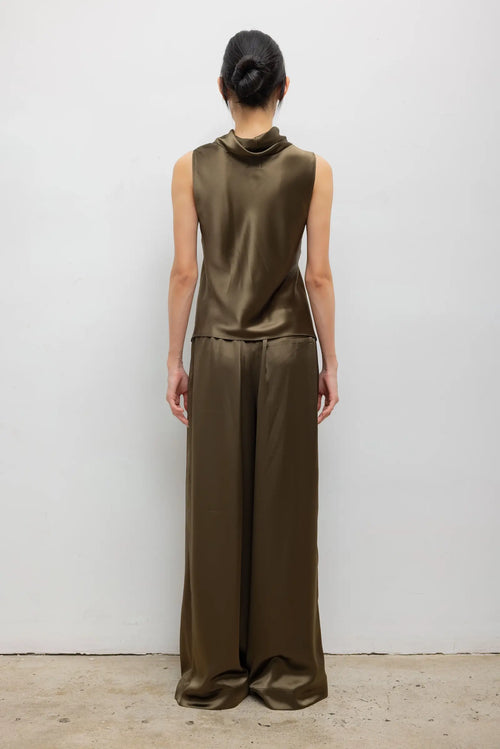 Barb Pleated Trouser - Olive - Image 6