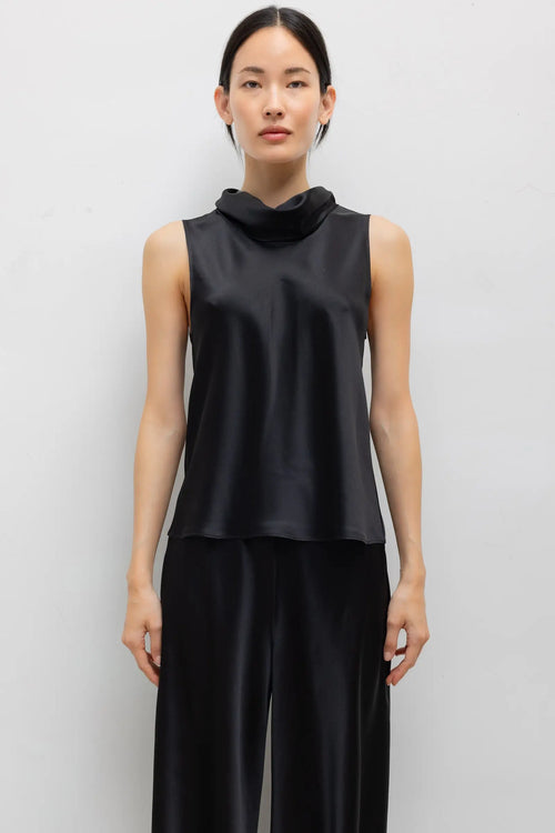 Barb Sleeveless Cowl Neck - Black - Image 1