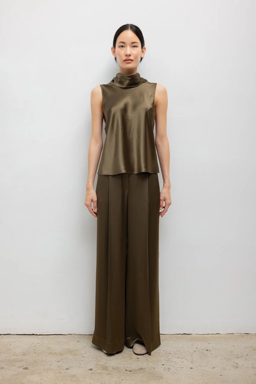 Barb Sleeveless Cowl Neck - Olive - Image 3