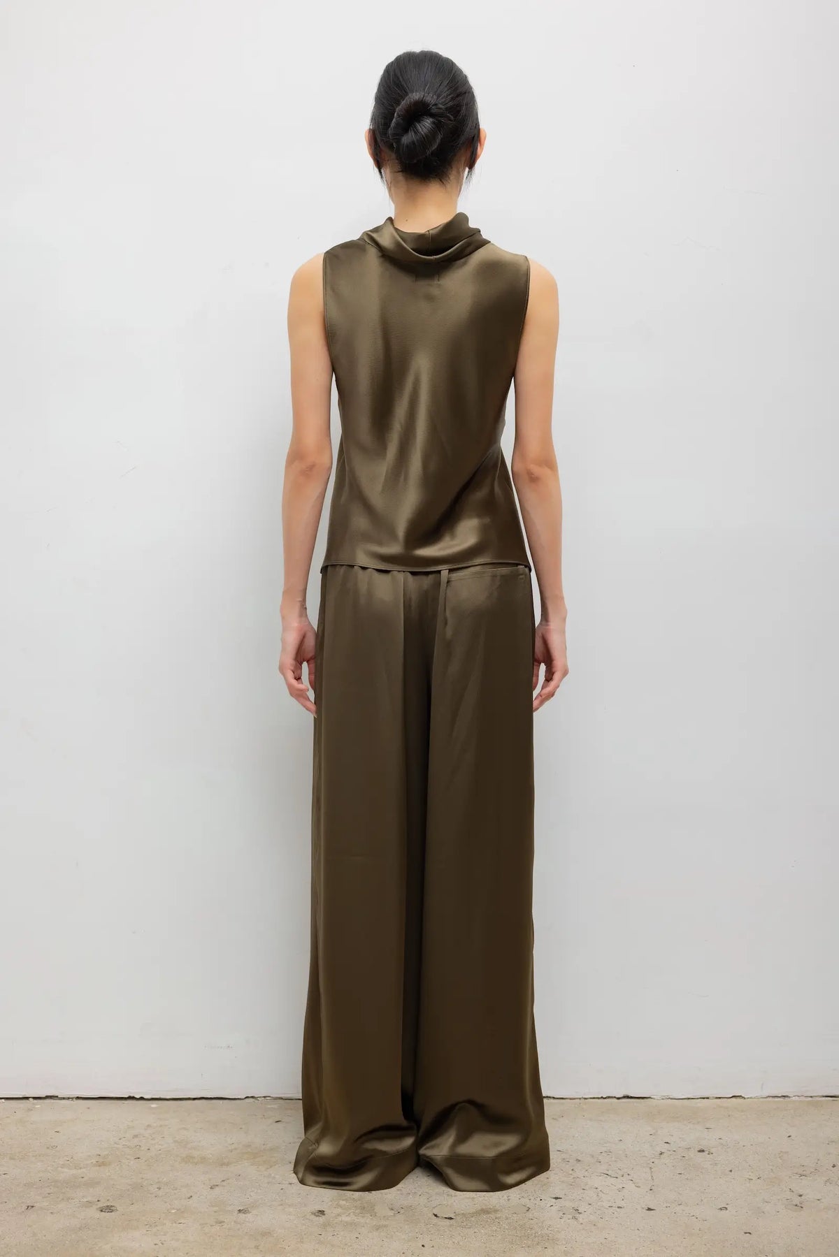 Barb Sleeveless Cowl Neck - Olive - Image 7