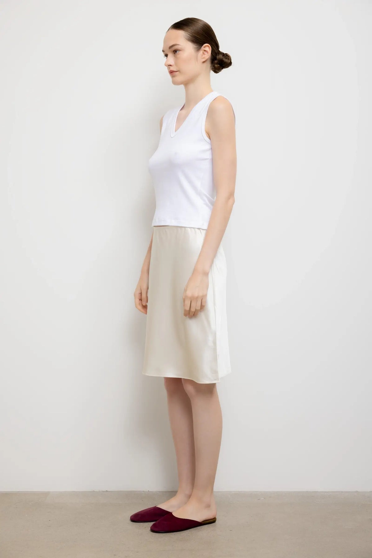 Barb Slip Skirt - Creme - Image 5