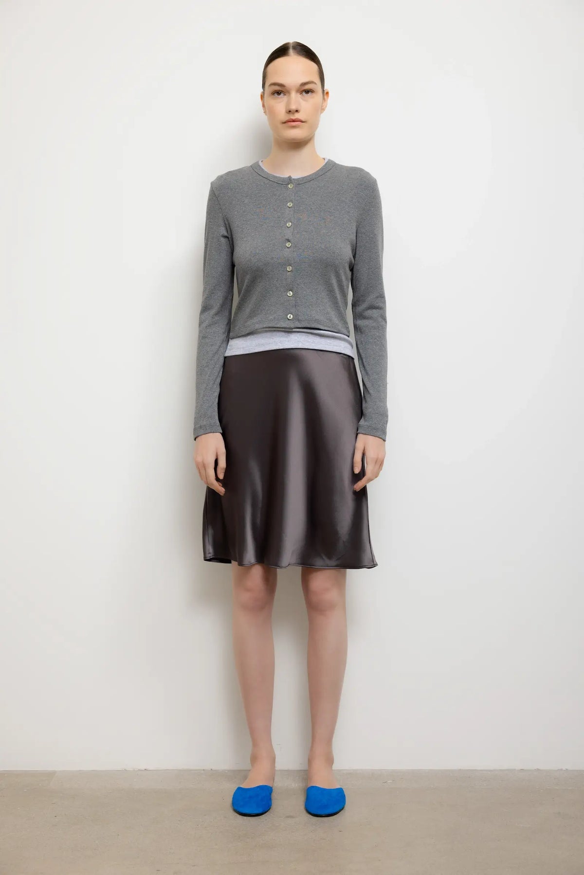 Barb Slip Skirt - Gunmetal - Image 1