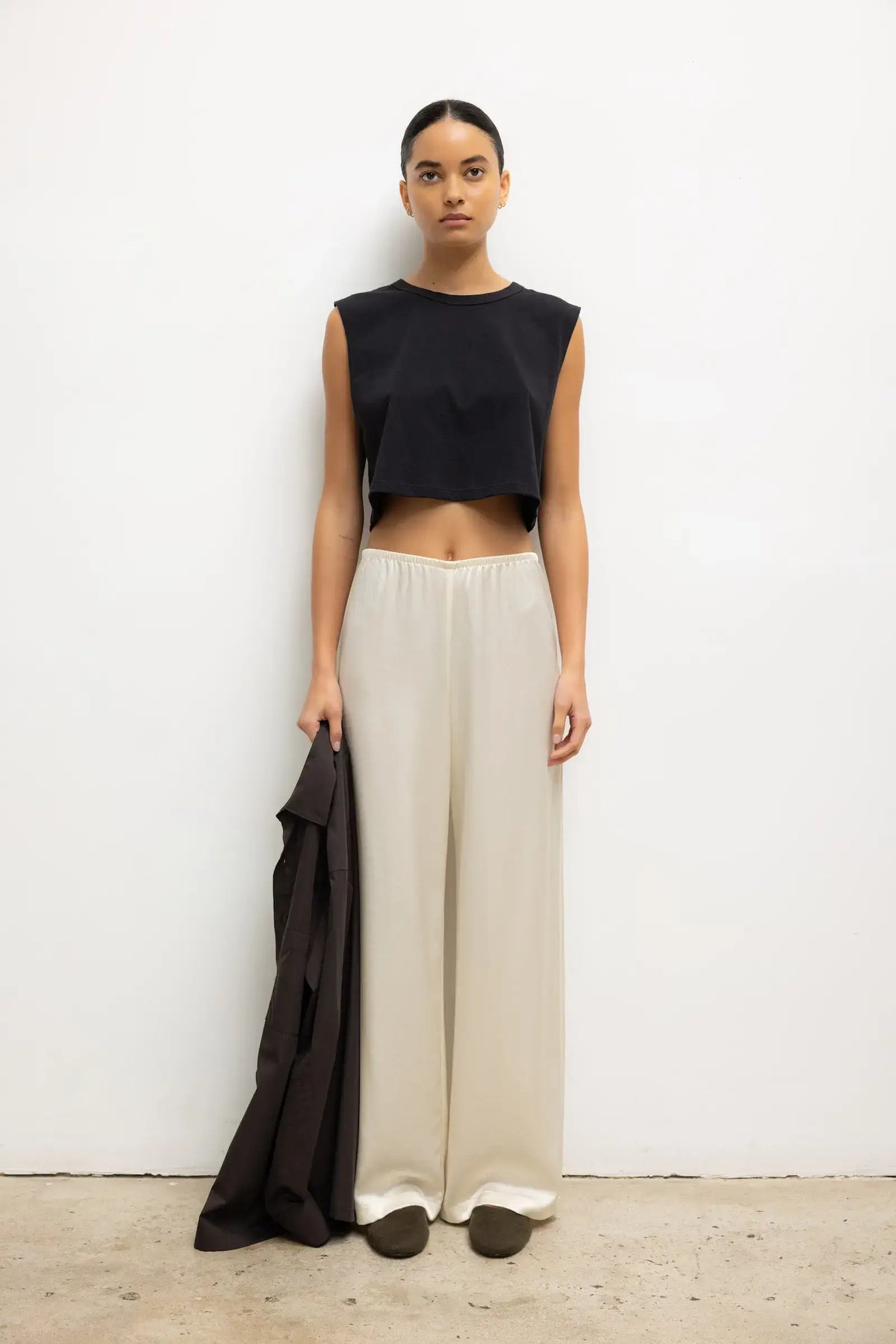 Barb Wide Leg Pant - Creme - Image 3
