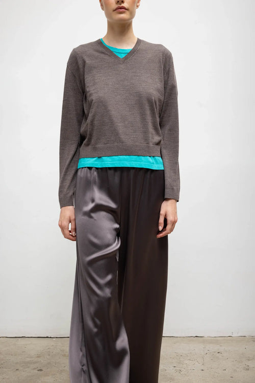 Pre-Order: Barb Wide Leg Pant - Gunmetal - Image 4
